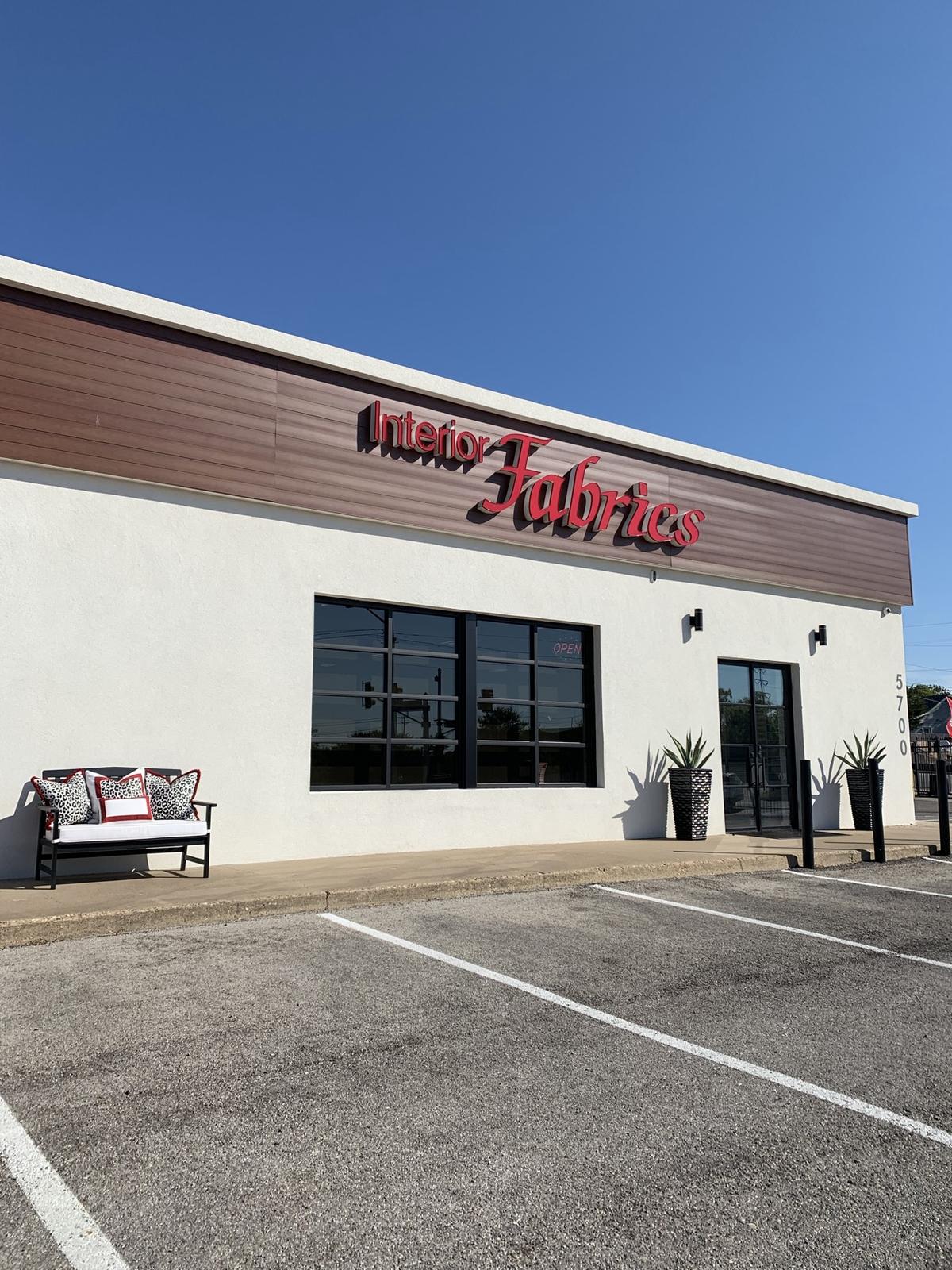 The Interior Fabrics storefront at 5700 W Vickery Blvd, Fort Worth
